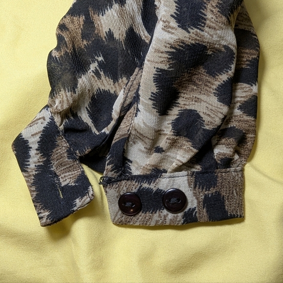 Leopard Print Sheer Blouse - Picture 4 of 12